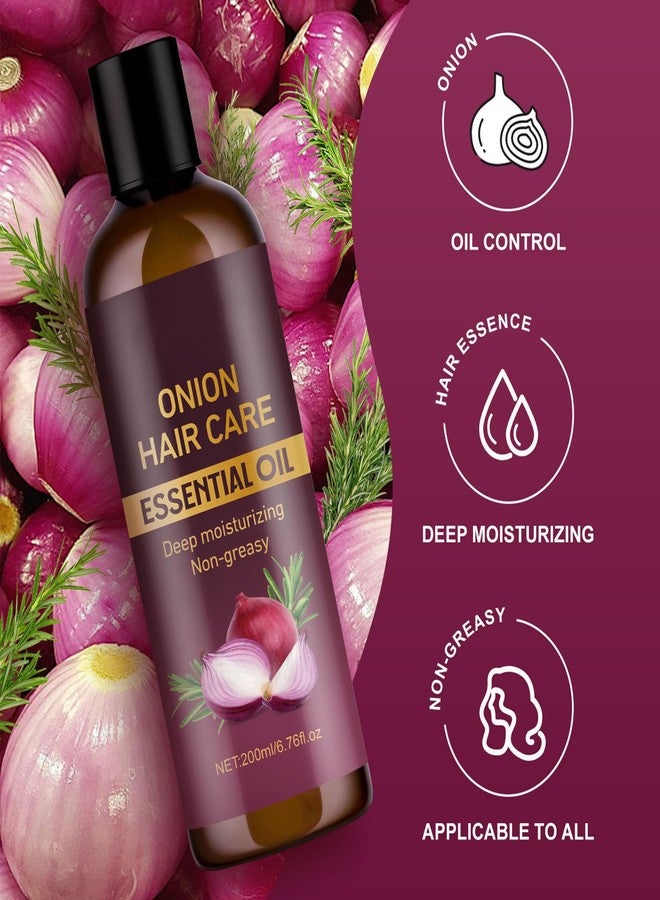 Grospe Onion & Rosemary Hair Oil for Hair Growth, Hydrating Anti-Frizz Onion Hair Oil for Dry Hair, Hair Care Essential Oil Deep Moisturizing Non-greasy for All Hair Type 6.76 Fl Oz (200ml) - Image 4
